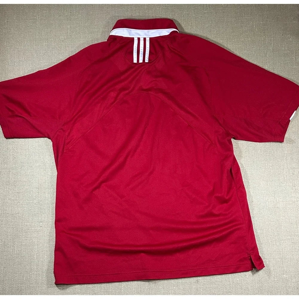 Adidas Climalite Nebraska Huskers Polo Shirt Mens XL Red Short Sleeve Team Issue